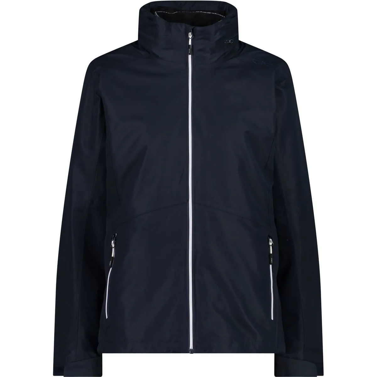 Jacket Zip Hood Detachble Inner Jacket Damen Doppeljacke, schwarz D40