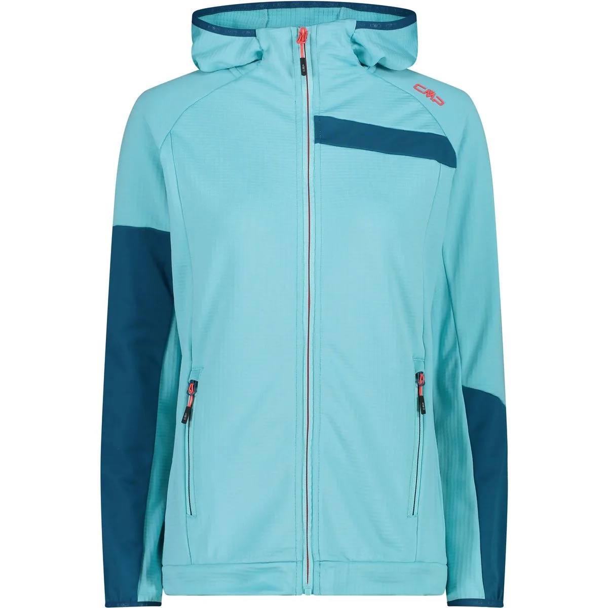 CMP Jacket Fix Hood Damen Kapuzensweater, hellblau 8059342753206