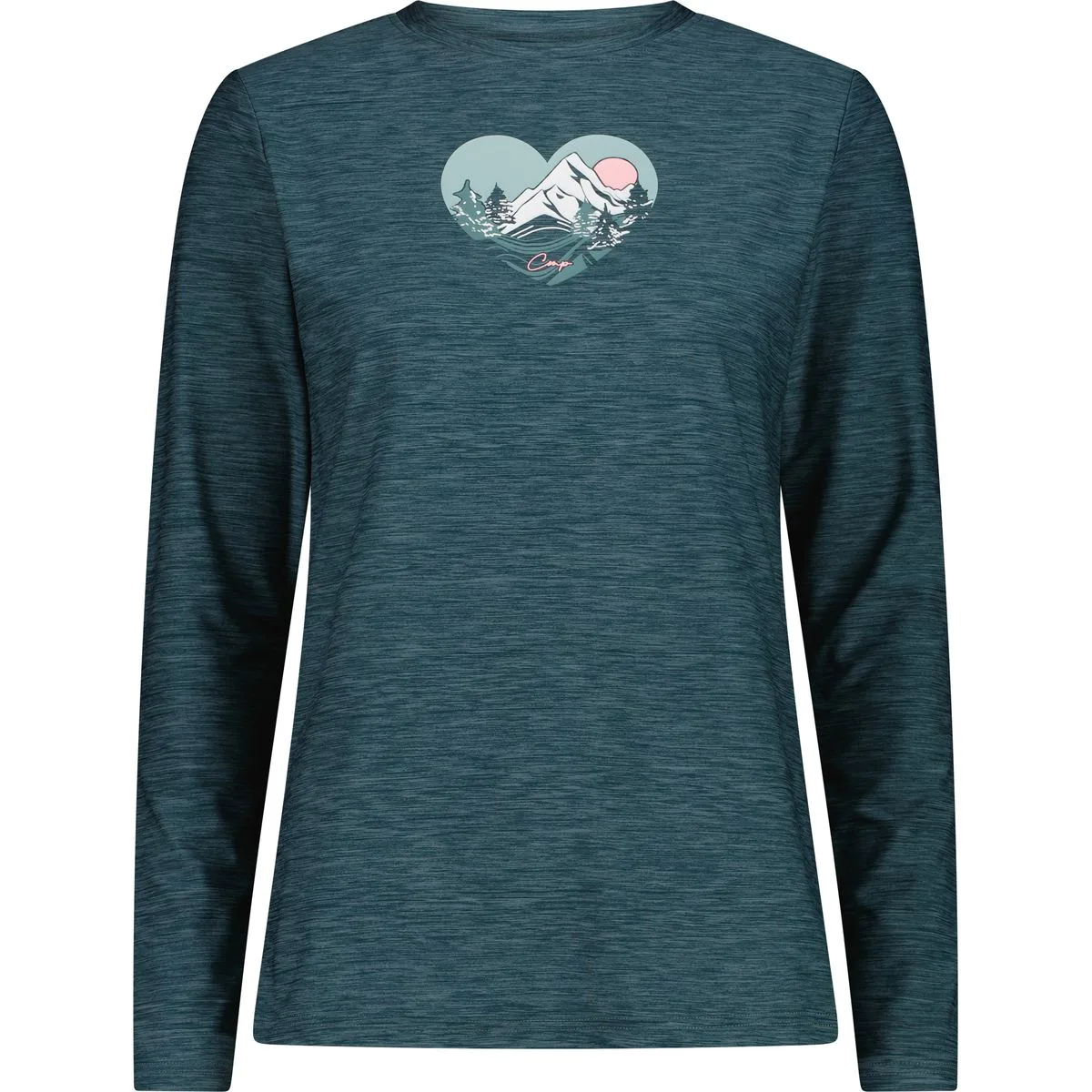 T-Shirt Damen Longsleeve, grün D40