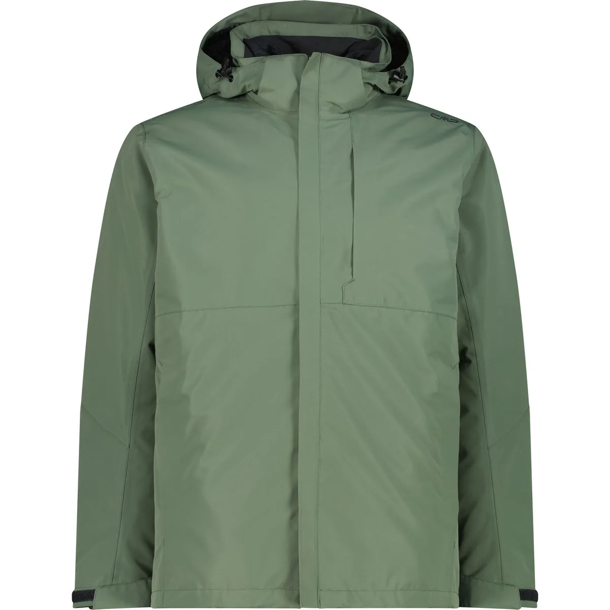 Zip Hood Detachable Inner Herren Doppeljacke, grün 52