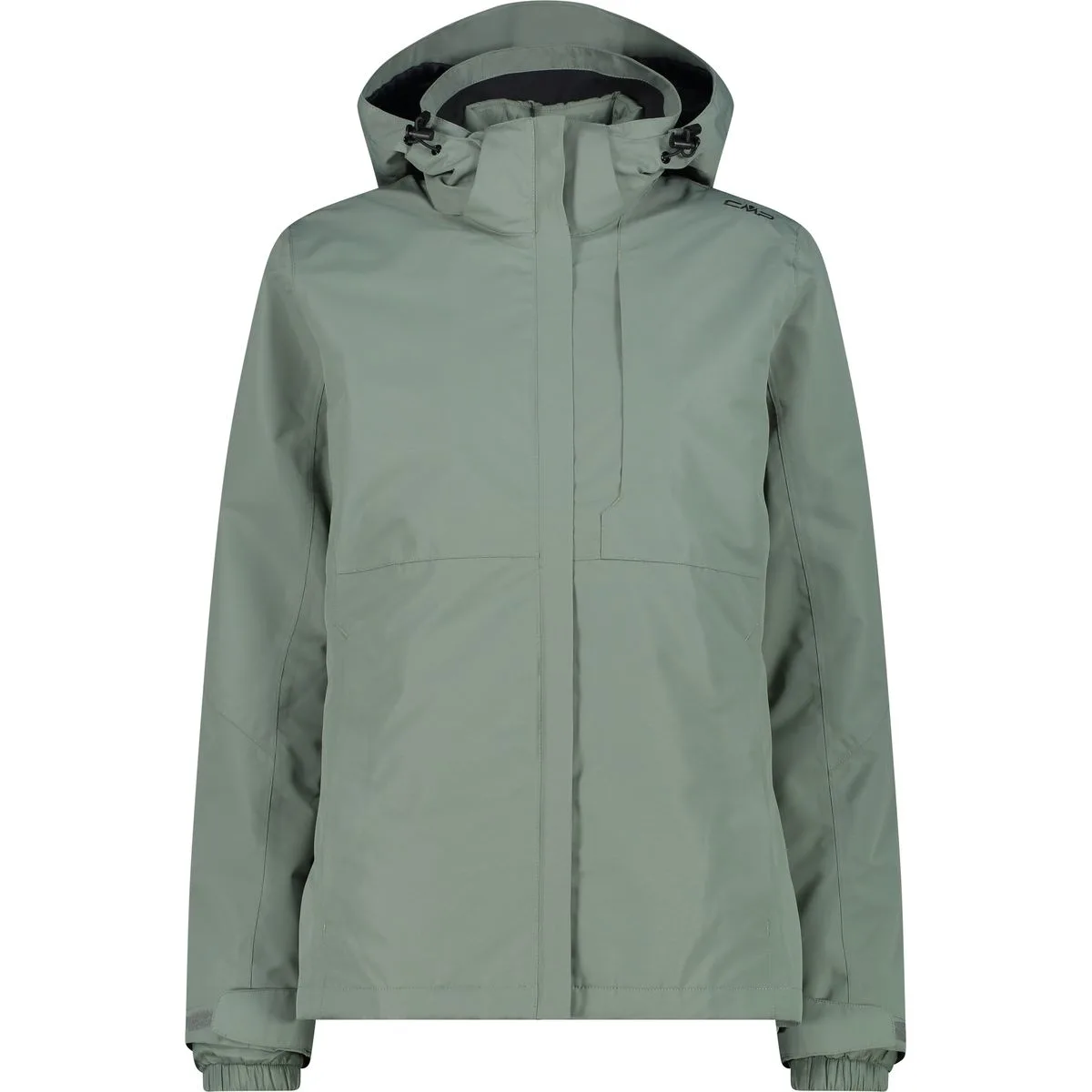 Zip Hood Detachble Inner Damen Jacke, grün 42