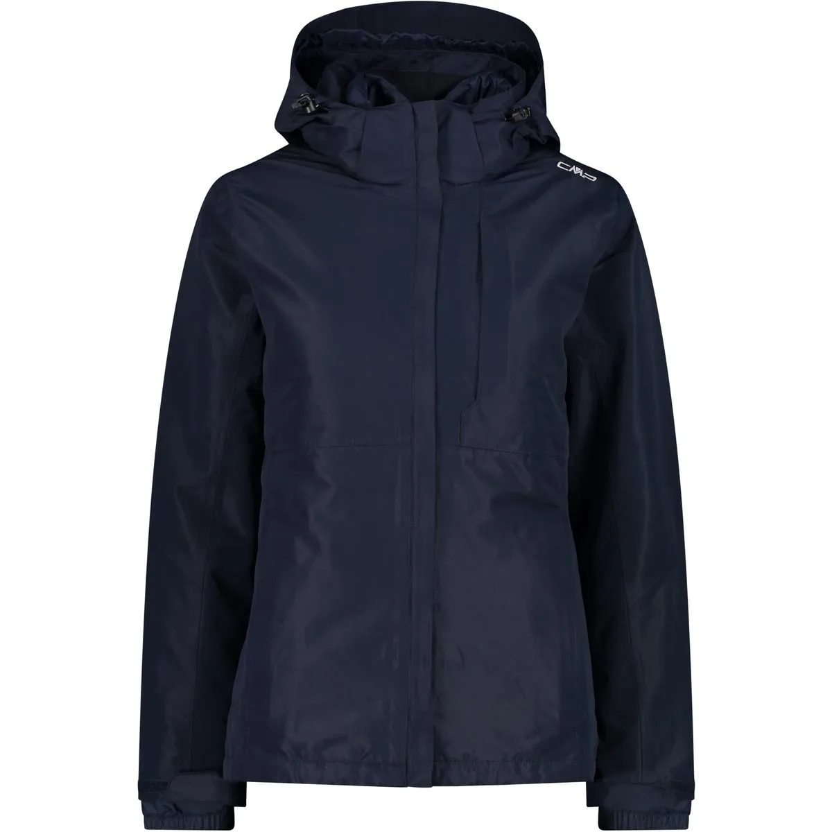 Zip Hood Detachble Inner Damen Jacke, schwarz D42