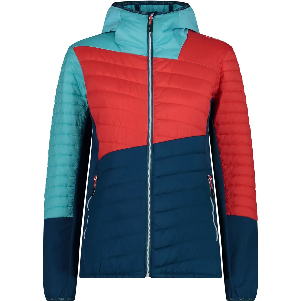 Hybrid Jacket Fix Hood Damen Blouson, blau D40