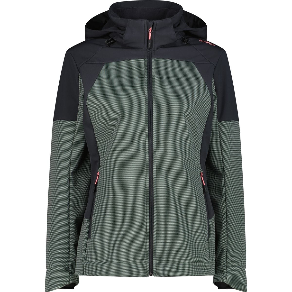 Zip Hood Damen Funktionsjacke, grün D42
