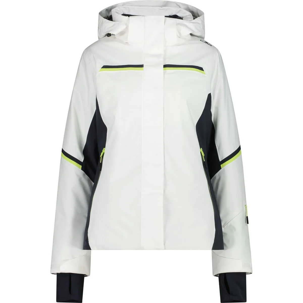Zip Hood Damen Skijacke, weiß D40