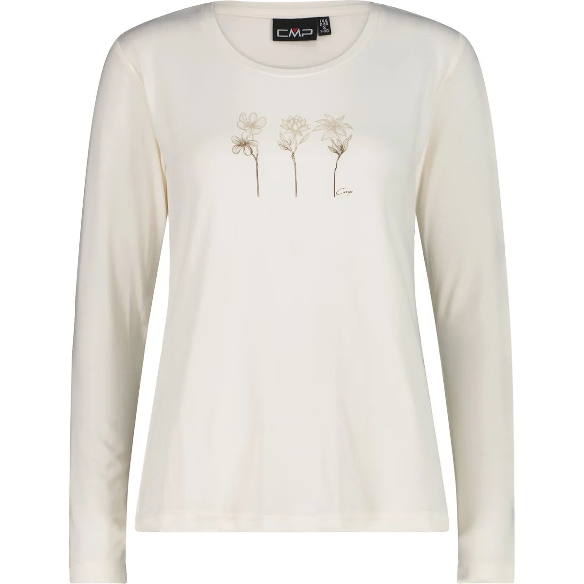 T-Shirt Damen Longsleeve, weiß 46