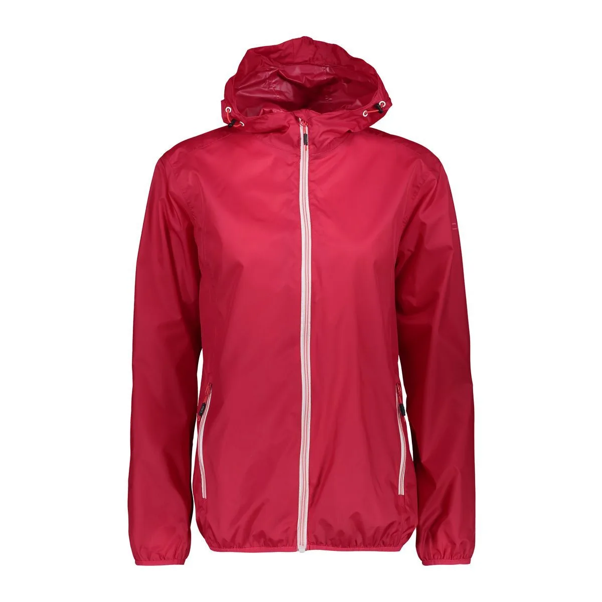 Jacket Rain Fix Hood Damen Regenjacke, rot D44