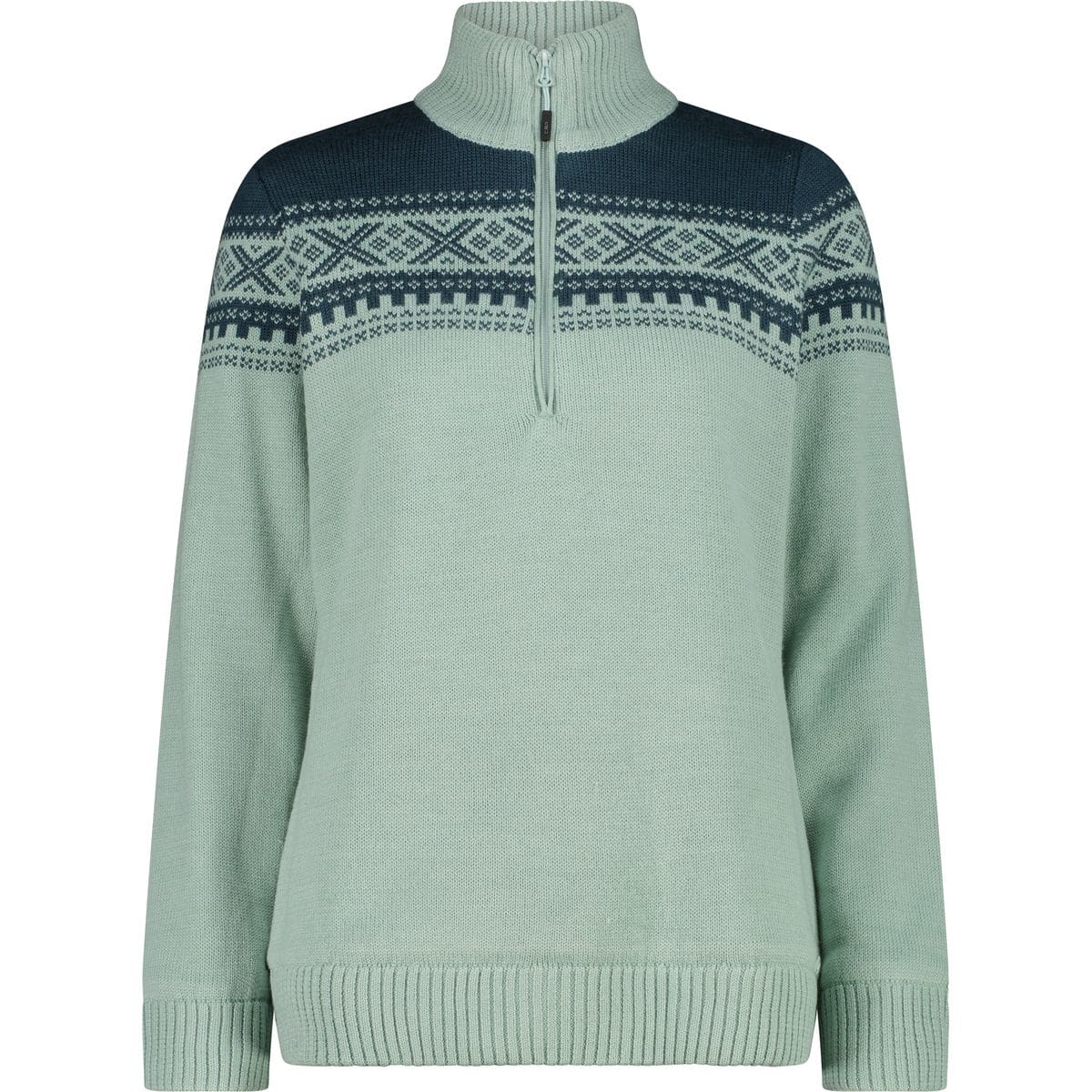 Knitted waterproof Damen Skijacke, grün D46