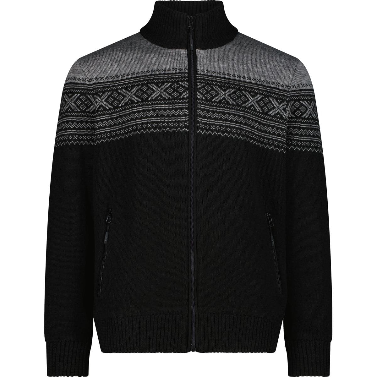 Knitted waterproof Herren Skijacke, schwarz 56