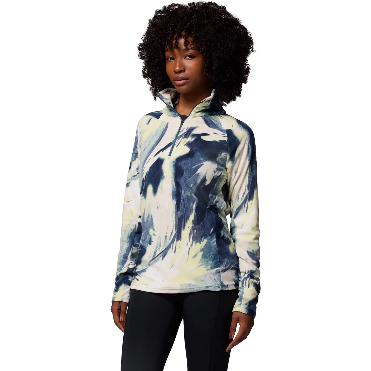 Glacial IV Print Half Zip Damen Rollkragenpullover, blau S