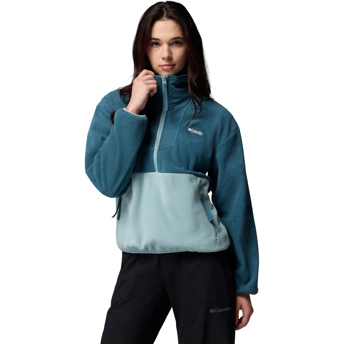 Sequoia Grove Half Zip Fleece Damen Rollkragenpullover, blau M