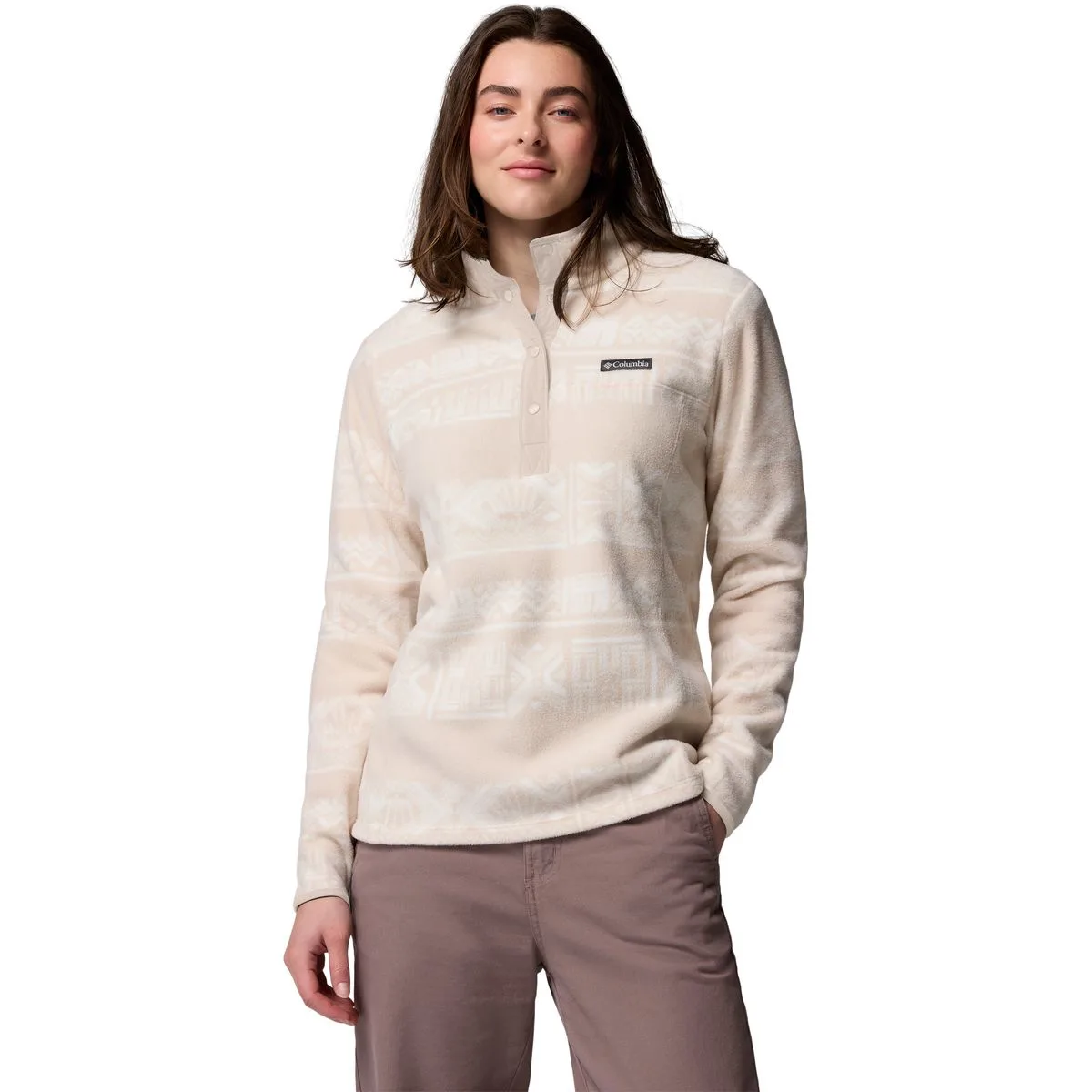 Benton Springs Printed 1/2 Snap Damen Rollkragenpullover, braun M