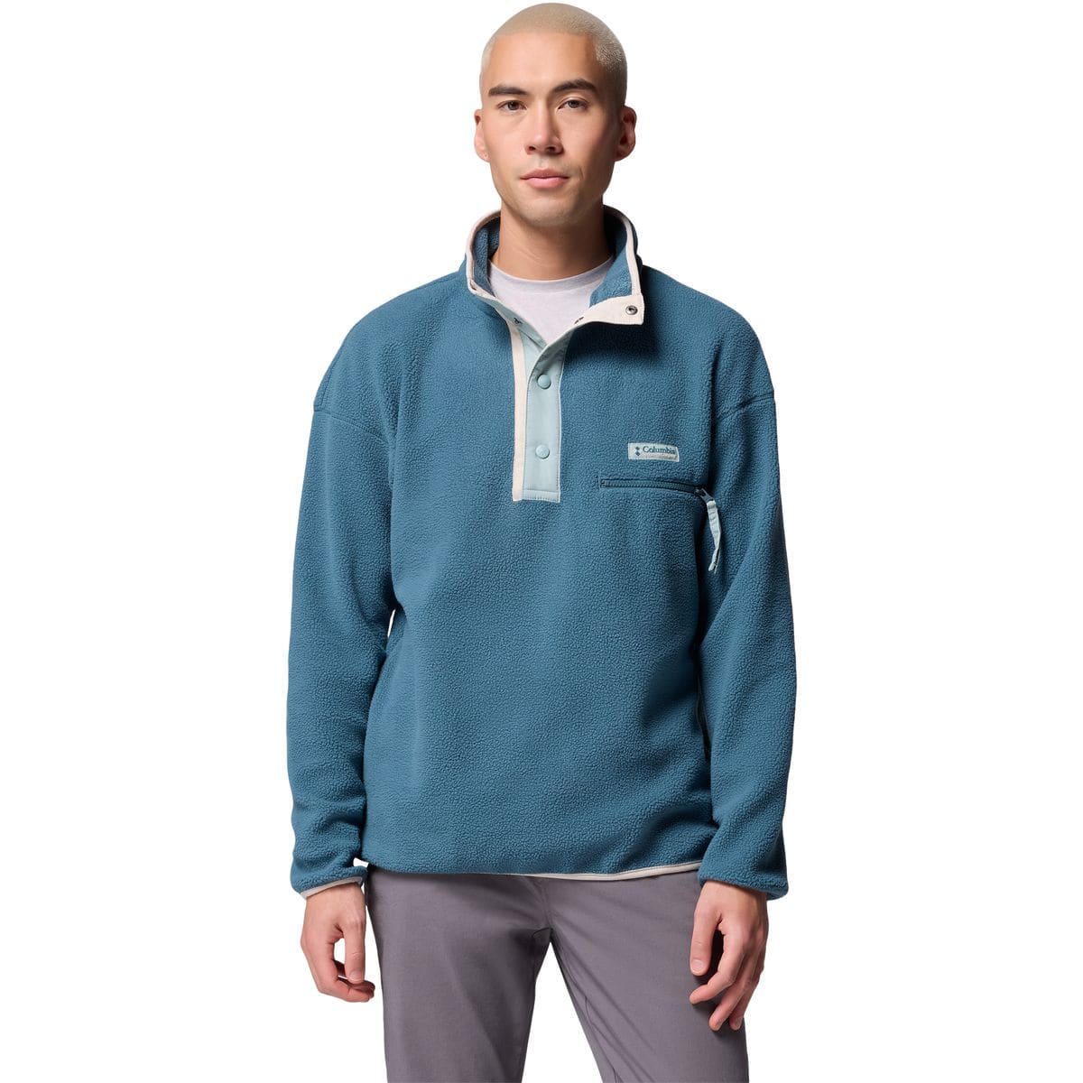 Helvetia II Half Snap Fleece Herren Rollkragenpullover, blau S