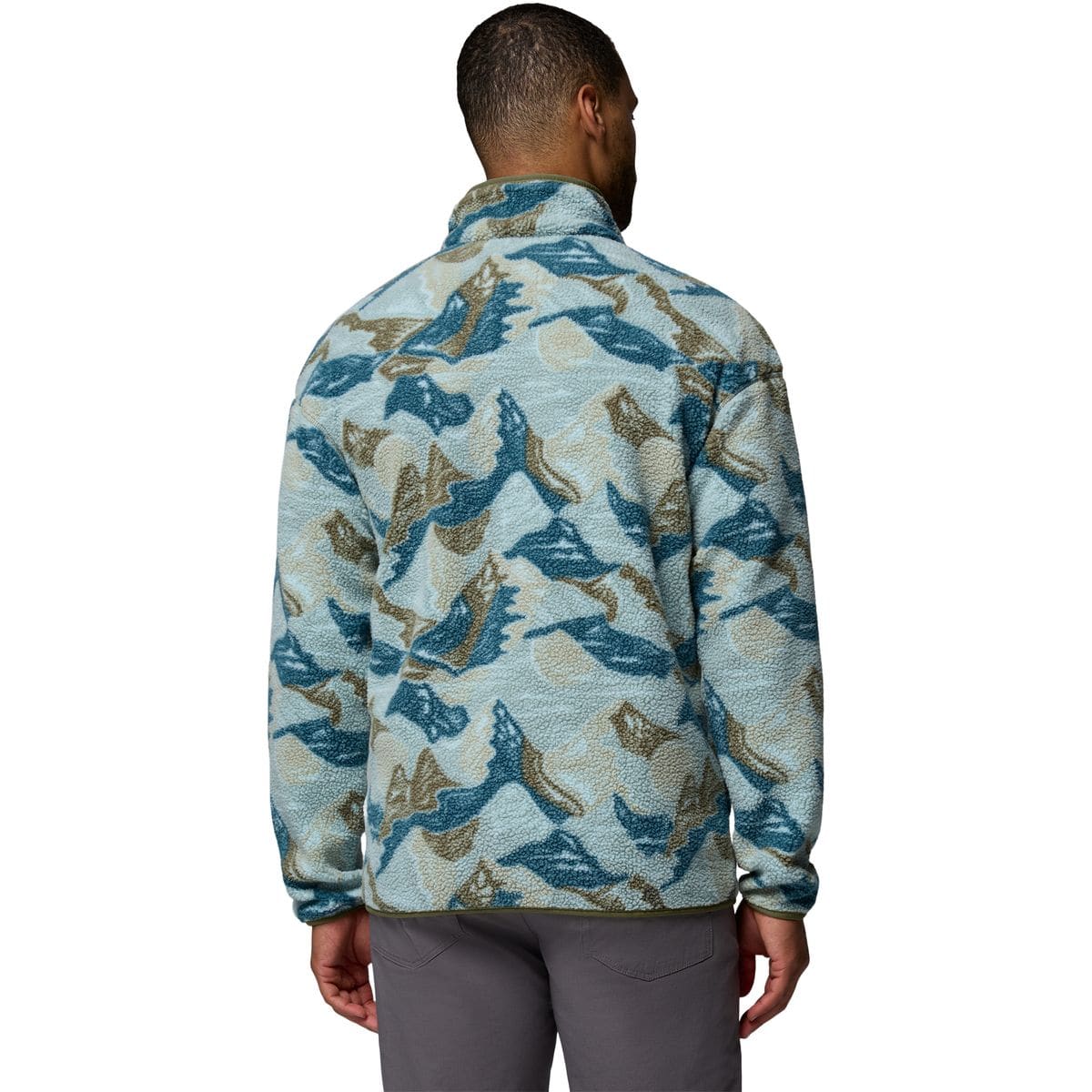 Helvetia II Printed Half Snap Fleece Herren Rollkragenpullover, grün L