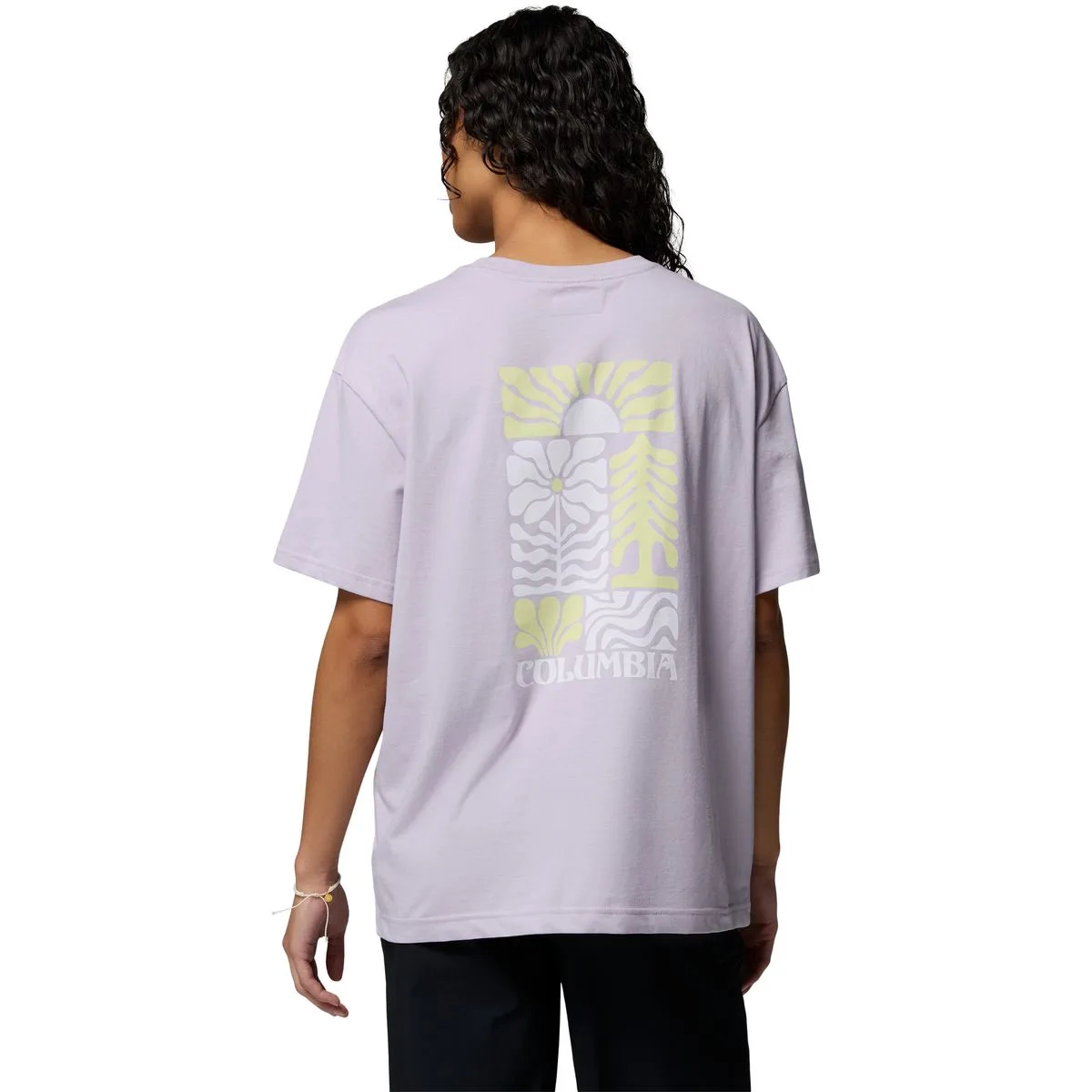 Rolling Bend Graphic Oversized Damen T-Shirt, lila L
