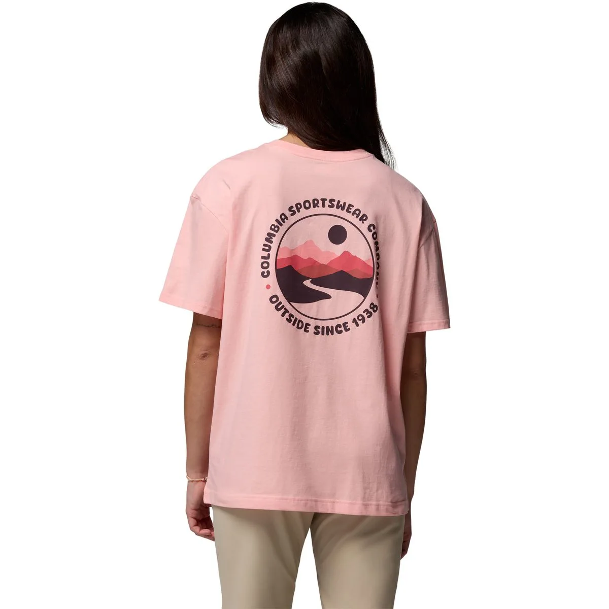 Rolling Bend Graphic Oversized Damen T-Shirt, rot S