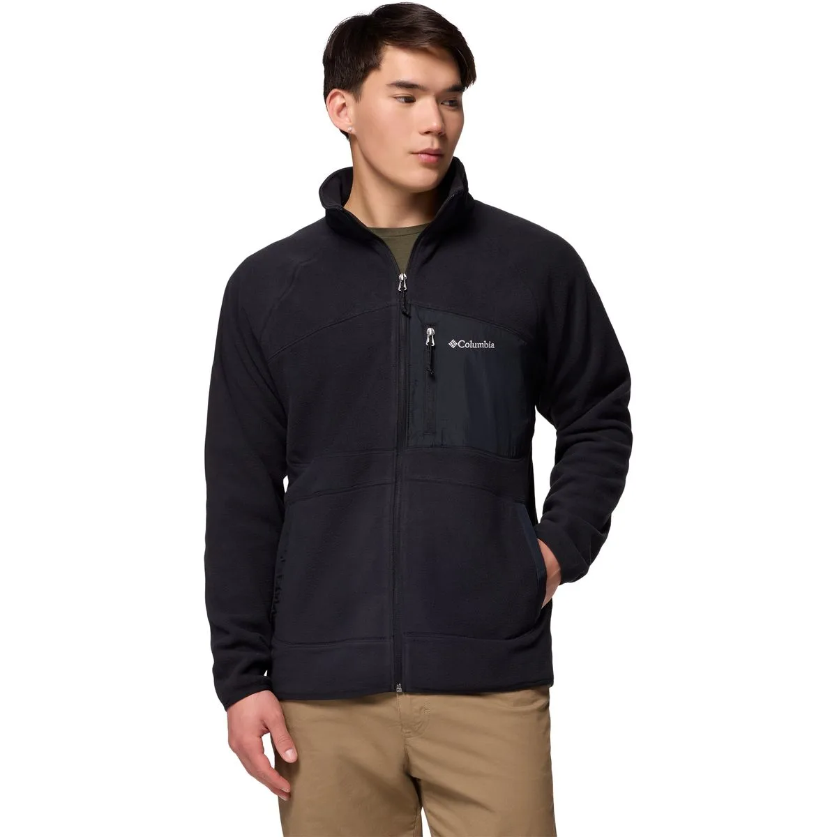 Fast Trek Overlay Full Zip Herren Rollkragenpullover, schwarz S
