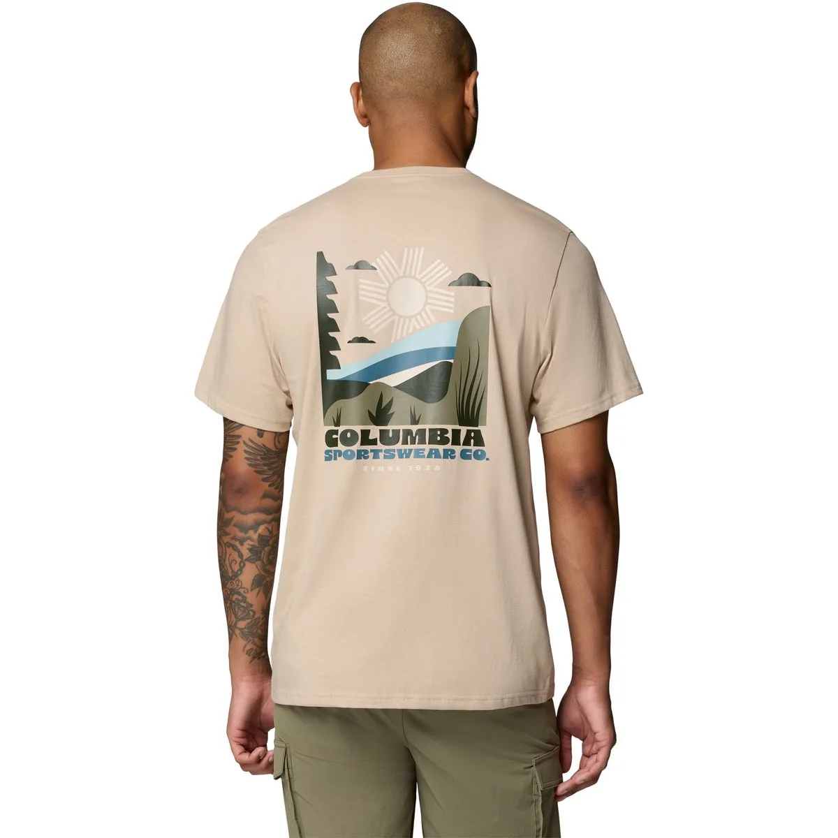 CSC Outdoor Back Graphic Herren T-Shirt, braun S