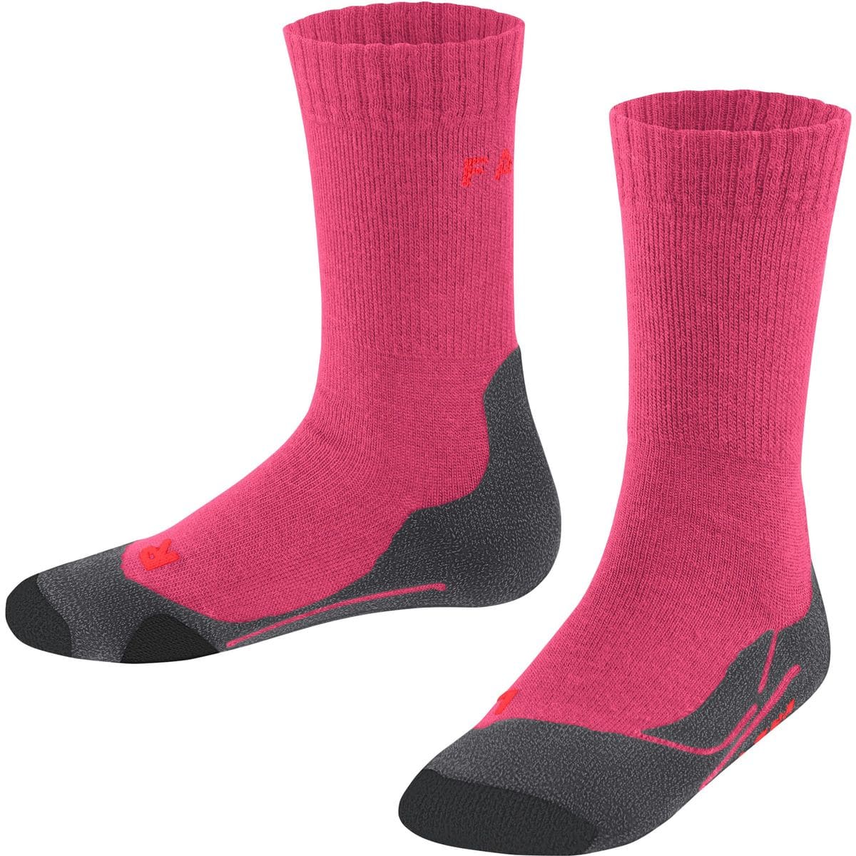 Trekking 2 Kinder Socken, rot 31-34