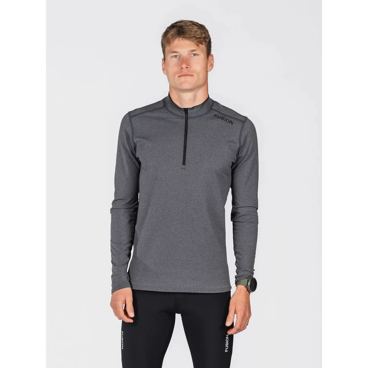 C3 Zip Herren Rollkragenpullover, grau M