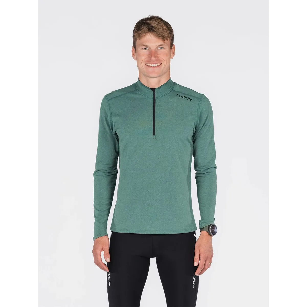 C3 Zip Herren Rollkragenpullover, grün XL