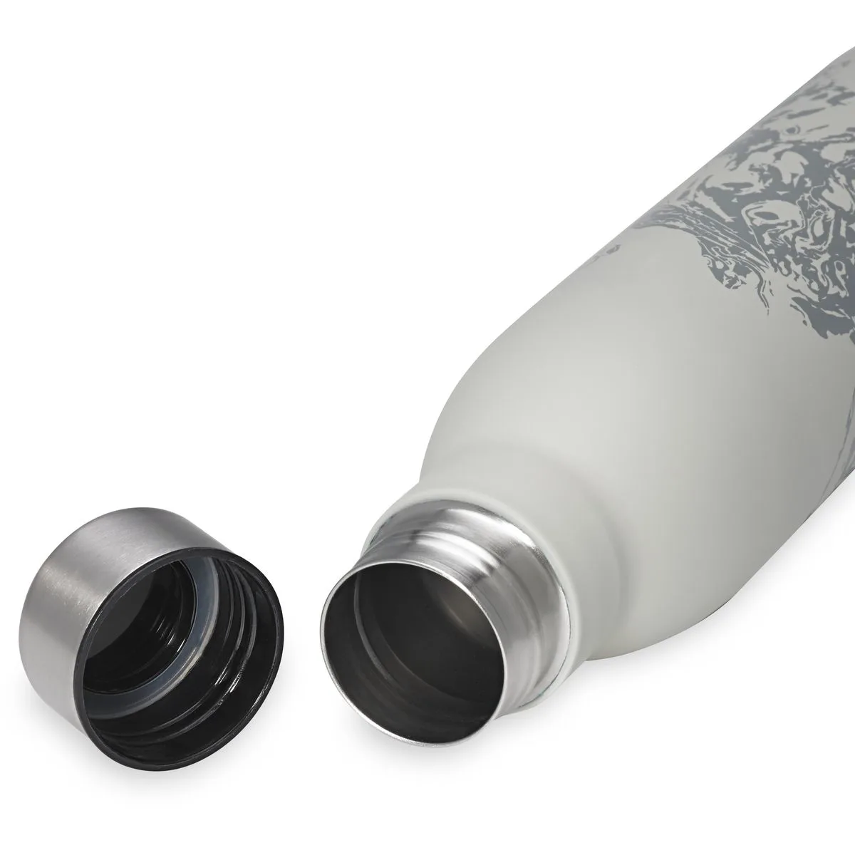 Gaiam Grip Bottle 740ml Lava Metall-Trinkflasche, grau