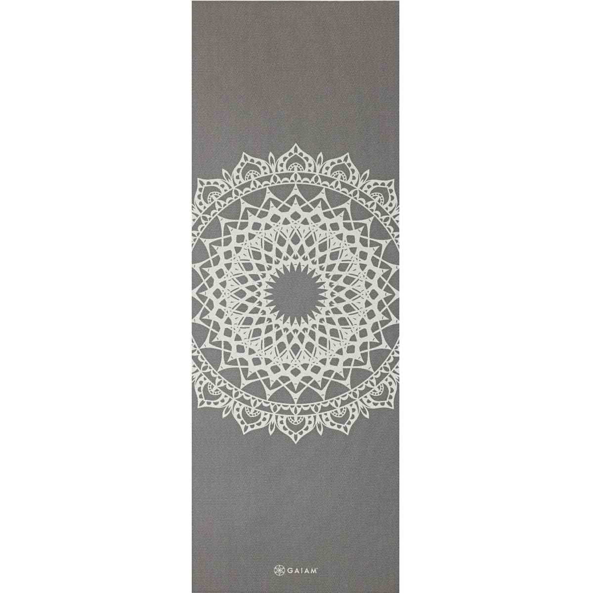Dark Greige Marrakesh Yoga 5mm Printed Yoga Matte, grau