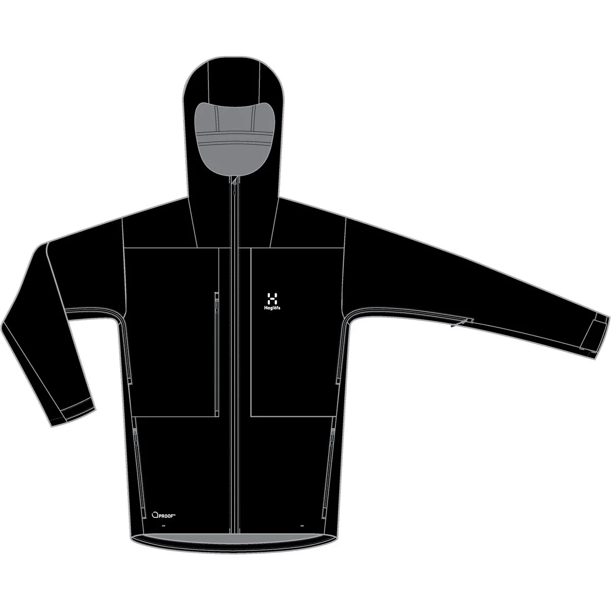 Front Proof Herren Funktionsjacke, schwarz S