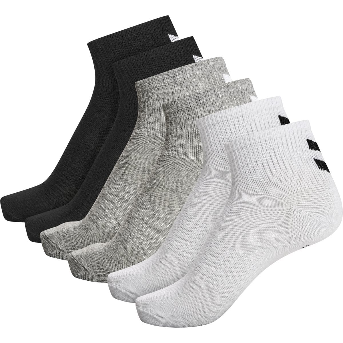 Chevron 6er-Pack Mid CUT Socken, schwarz 14