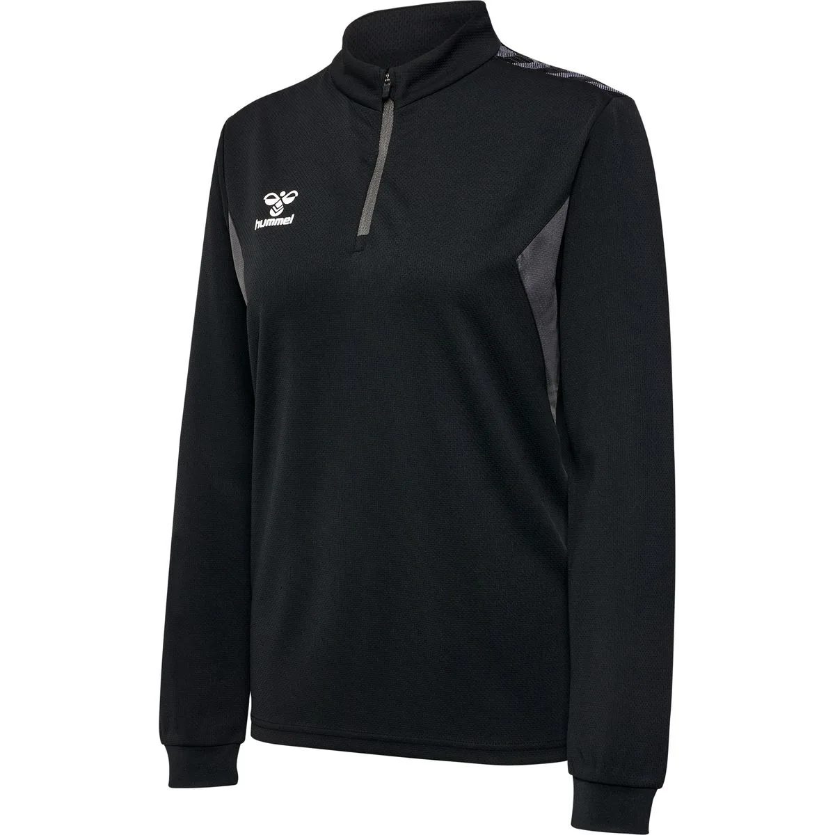 Authentic (halber Reißverschluss) Damen Sweatshirt, schwarz XS