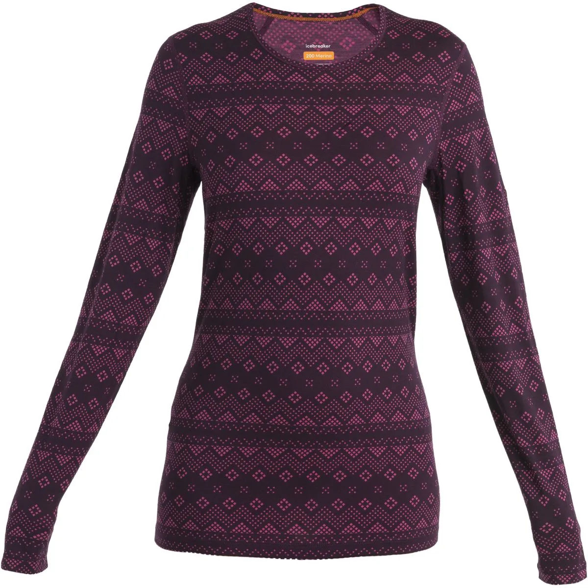 Icebreaker Merino 200 Oasis Crewe First Snow Damen Unterhemd, lila