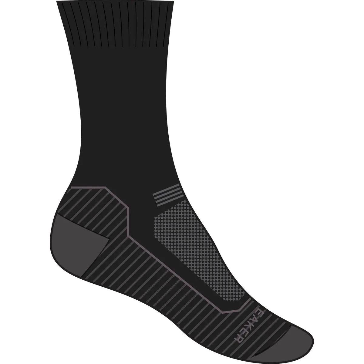 Hike+ Light Crew Damen Socken, schwarz 38-40