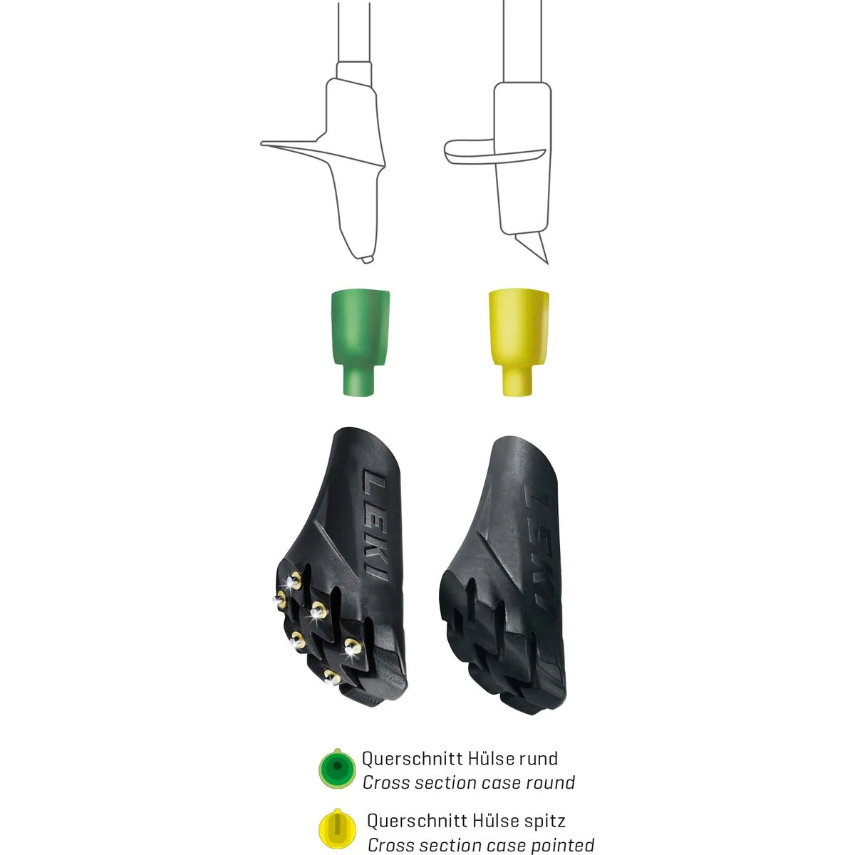 Silent Spike Pad Walking Multi System Nordic Walkingstöcke-Zubehör, schwarz Einheitsgröße