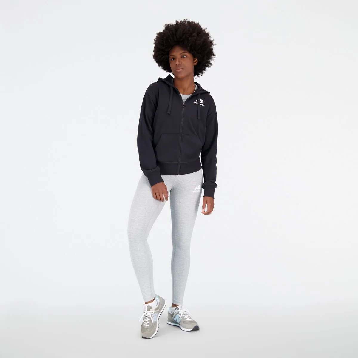 New NB Essentials Stacked Logo Full Zip Damen Schlupfjacke, XS