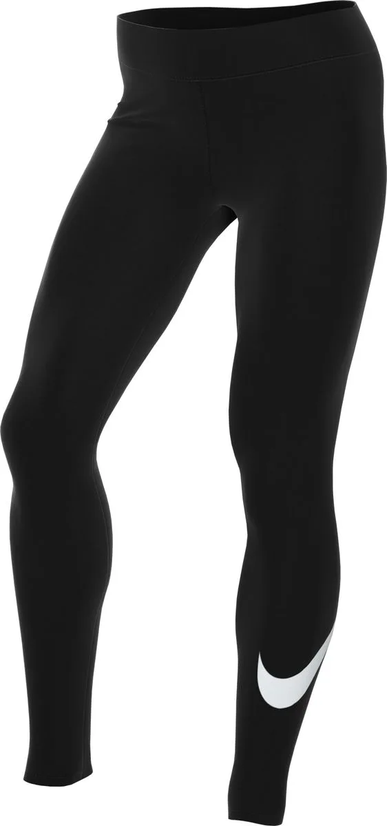 Sportswear Essential Mid-Rise Swoosh Damen Tights, schwarz US: S
