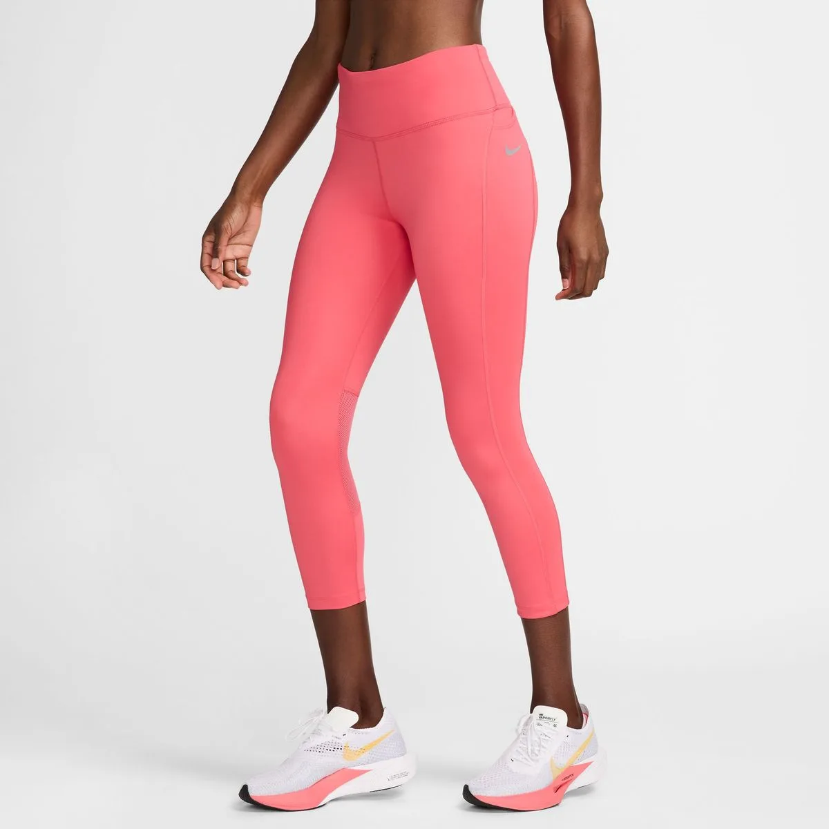 Fast Mid-Rise Crop Damen Tights, pink US: XL
