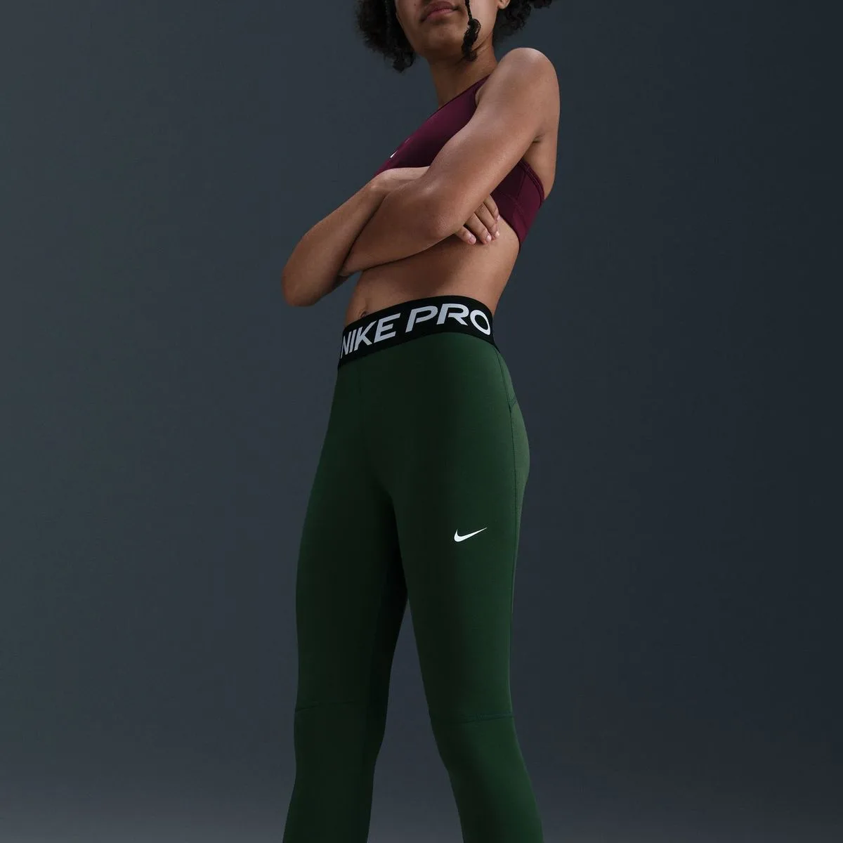 Pro Dri-Fit Mädchen Tights, grün US: M