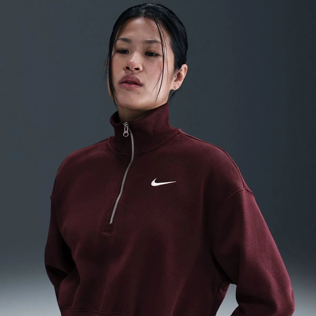 Sportswear Phoenix 1/4-Zip Cropped Damen Sweatshirt, rot US: S