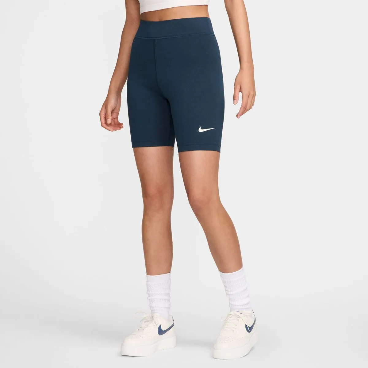 Sportswear Classic High-Waisted 8" Biker Damen Tights, blau US: S