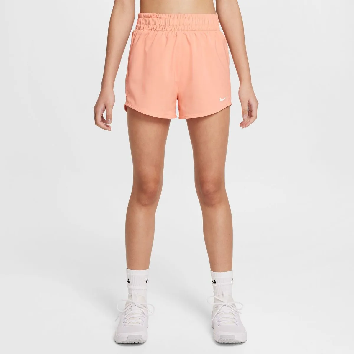 Nike One Dri-Fit High-Waisted Woven Training Mädchen Shorts, rot 197862245288