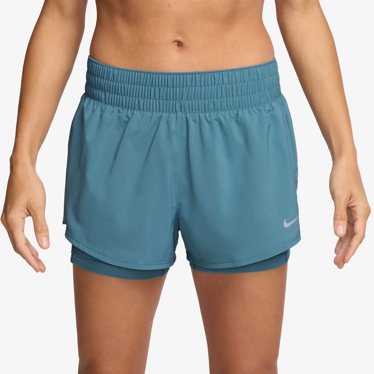 One Dri-Fit Mid-Rise 3" 2-in-1 Damen Shorts, blau US: L