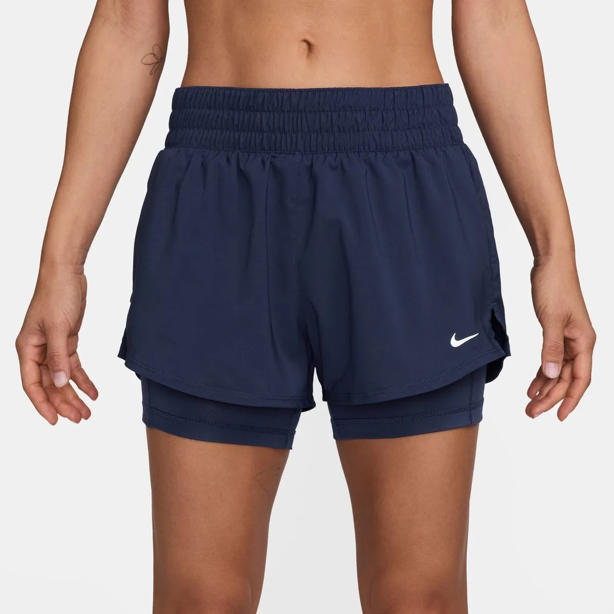 One Dri-Fit Mid-Rise 3" 2-in-1 Damen Shorts, blau US: L