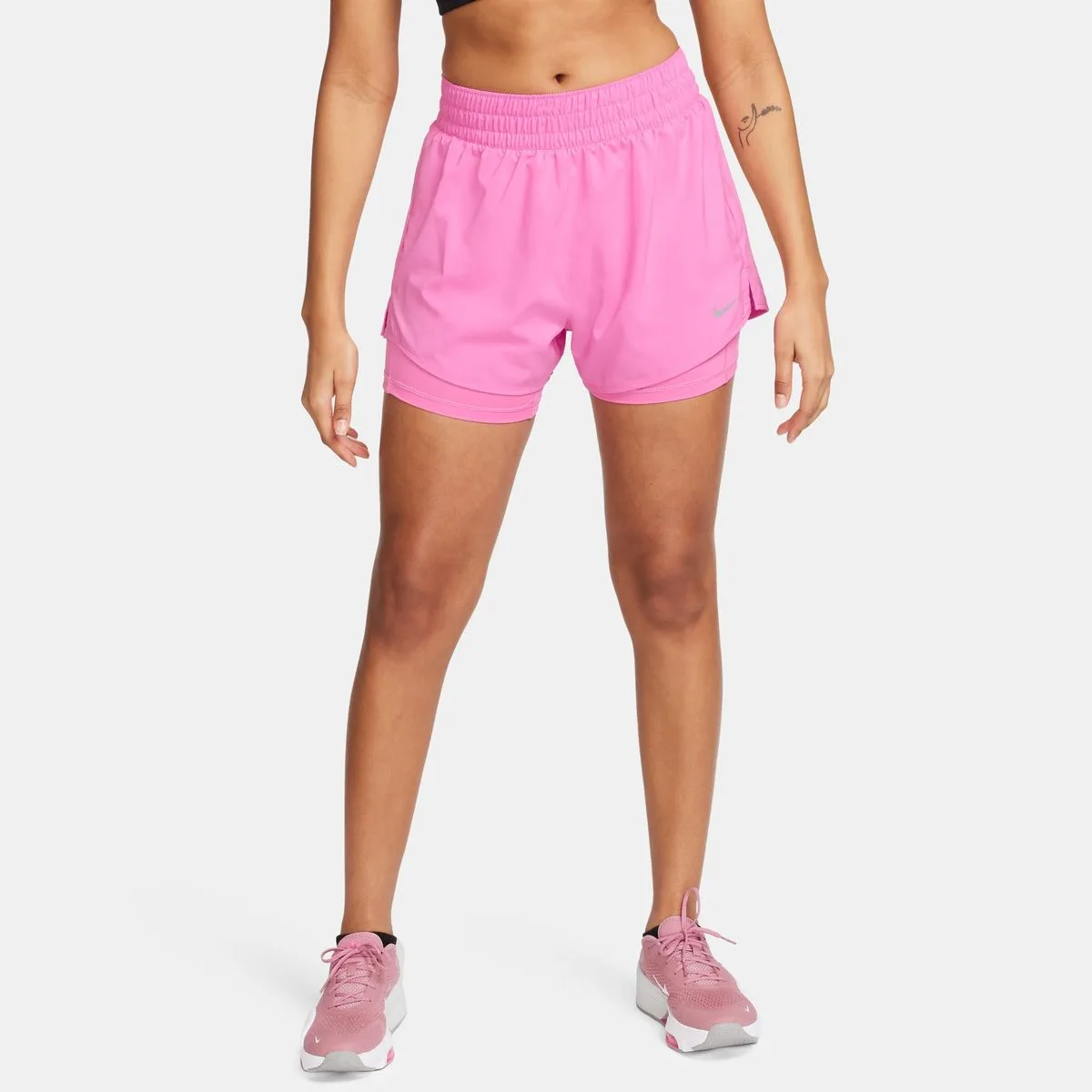 One Dri-Fit High-Waisted 3" 2-in-1 Damen Shorts, pink US: L