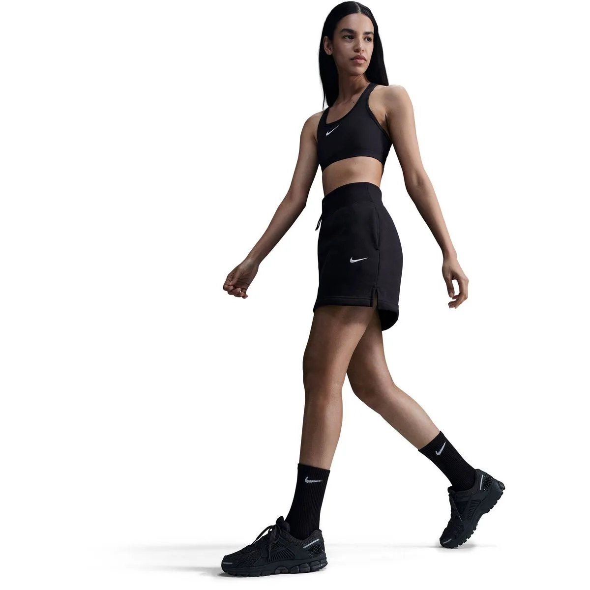 Swoosh Medium Support Padded Damen Bustier, schwarz US: M