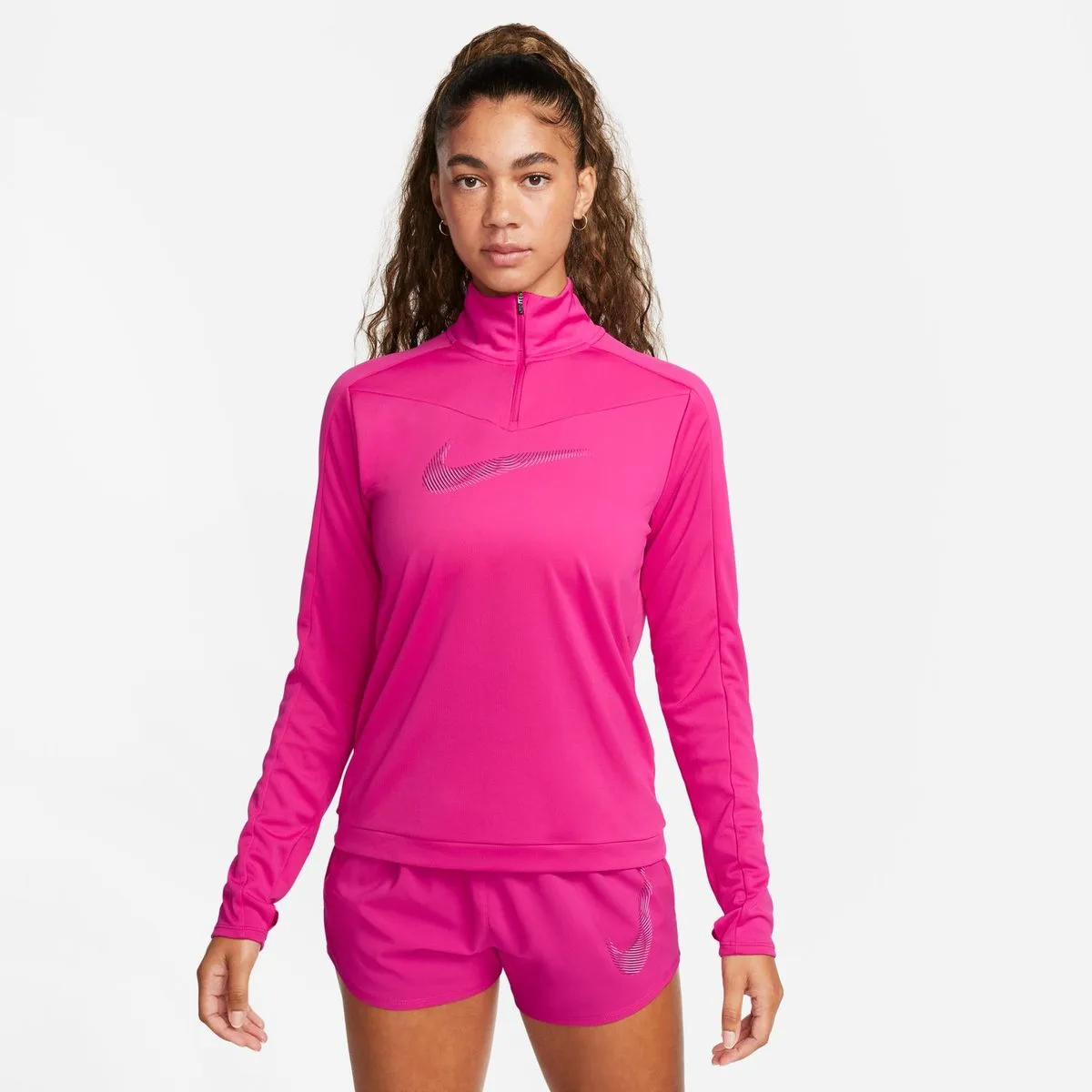 Dri-Fit Swoosh 1/4-Zip Damen Sweatshirt, pink US: S