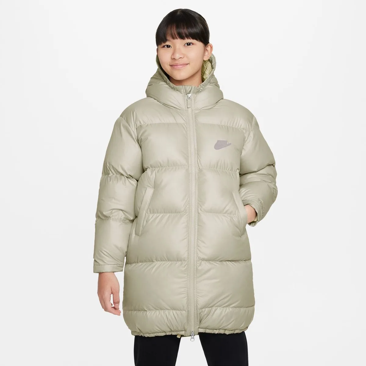 Sportswear Heavyweight Synthetic Fill EasyOn Therma-Fit Repel Loose Hooded Kinder Midlayer, weiß US: M