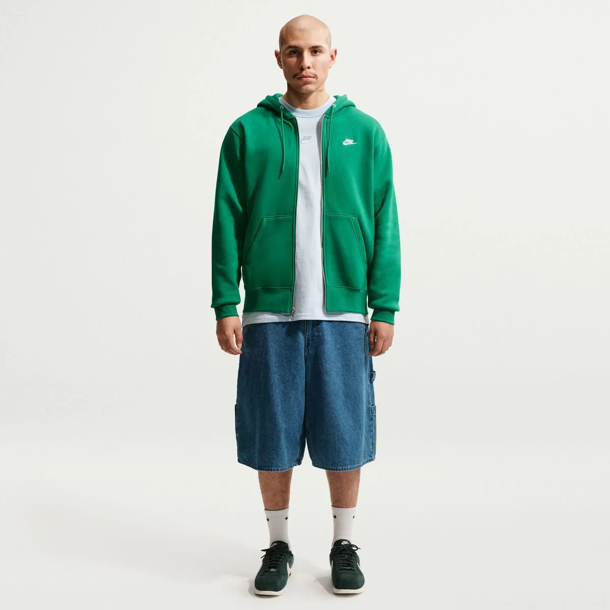 Full-Zip Herren T-Shirt, grün US: S