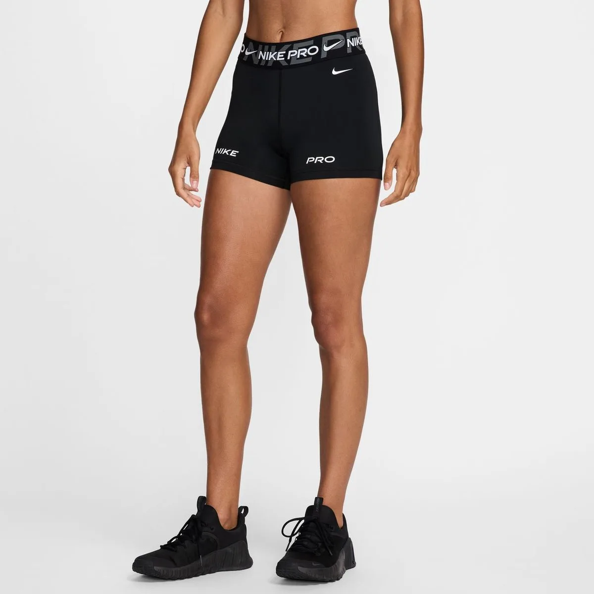 Pro Dri-Fit Mid-Rise 3" Biker Damen Tights, schwarz US: XL