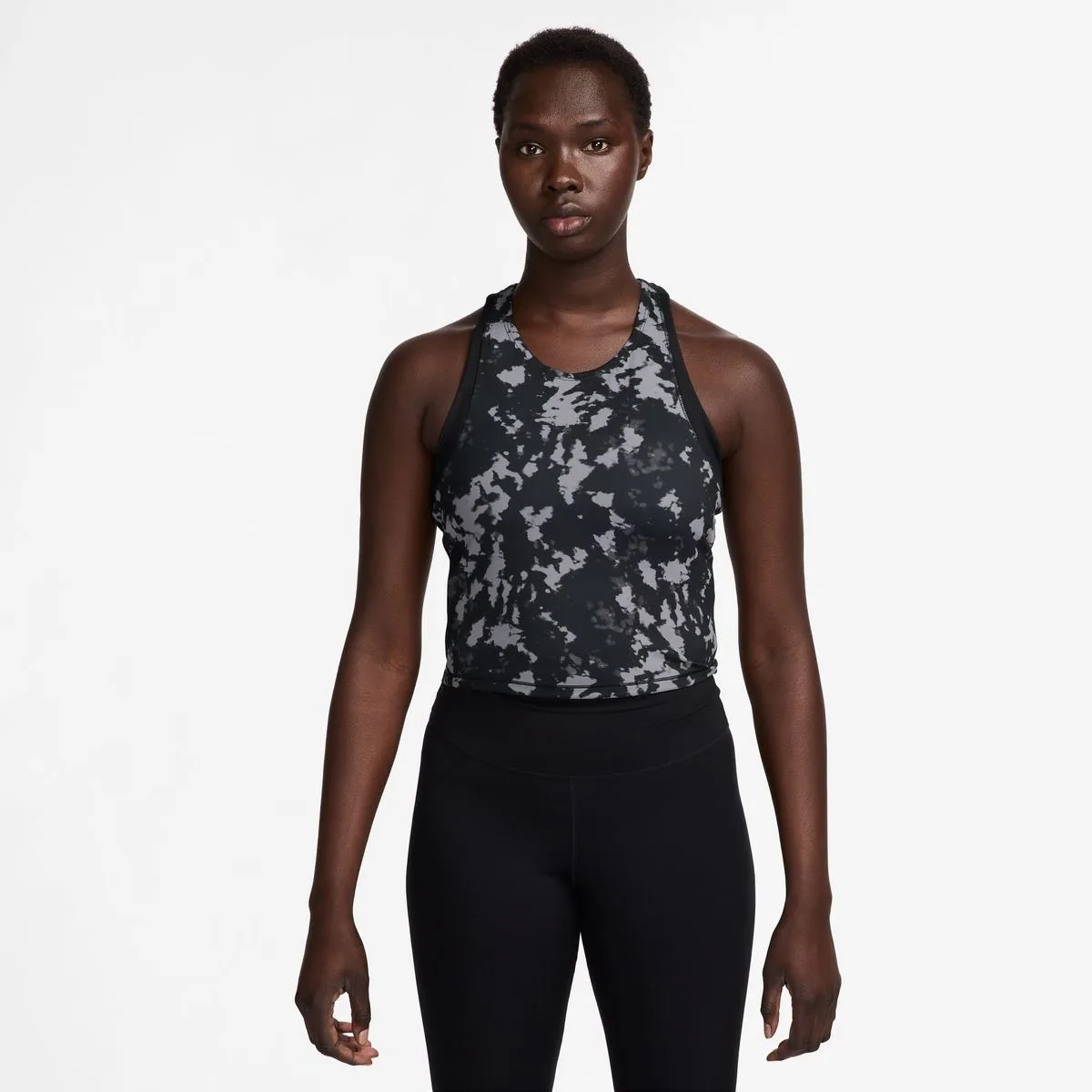 One Fit ted Dri-Fit Cropped Printed Damen Tanktop, schwarz US: L
