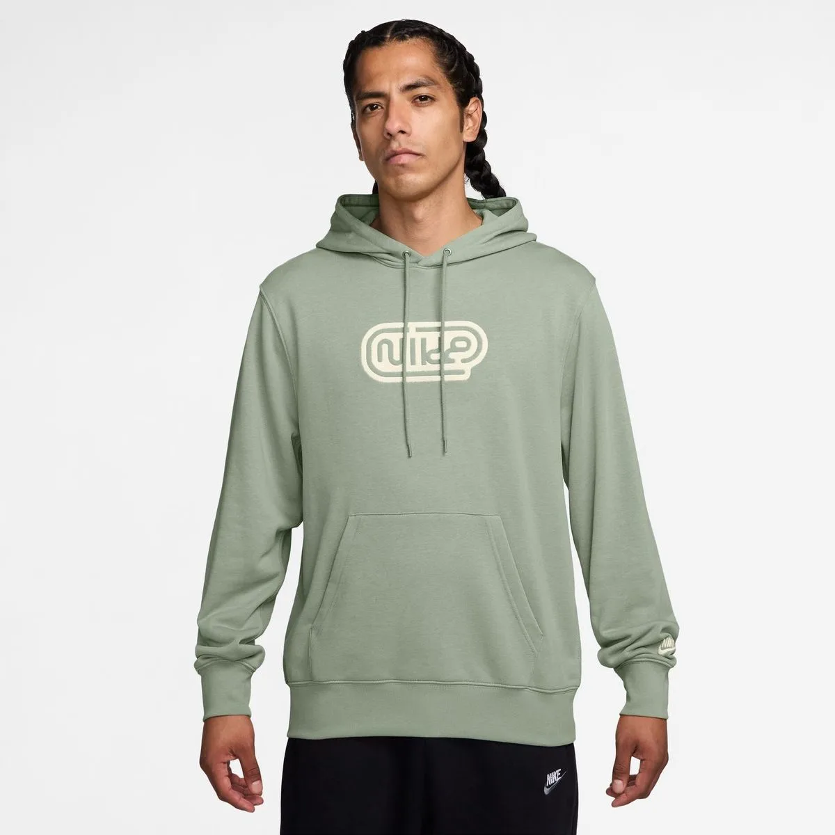 Pull-Over French Terry Herren T-Shirt, grün US: S